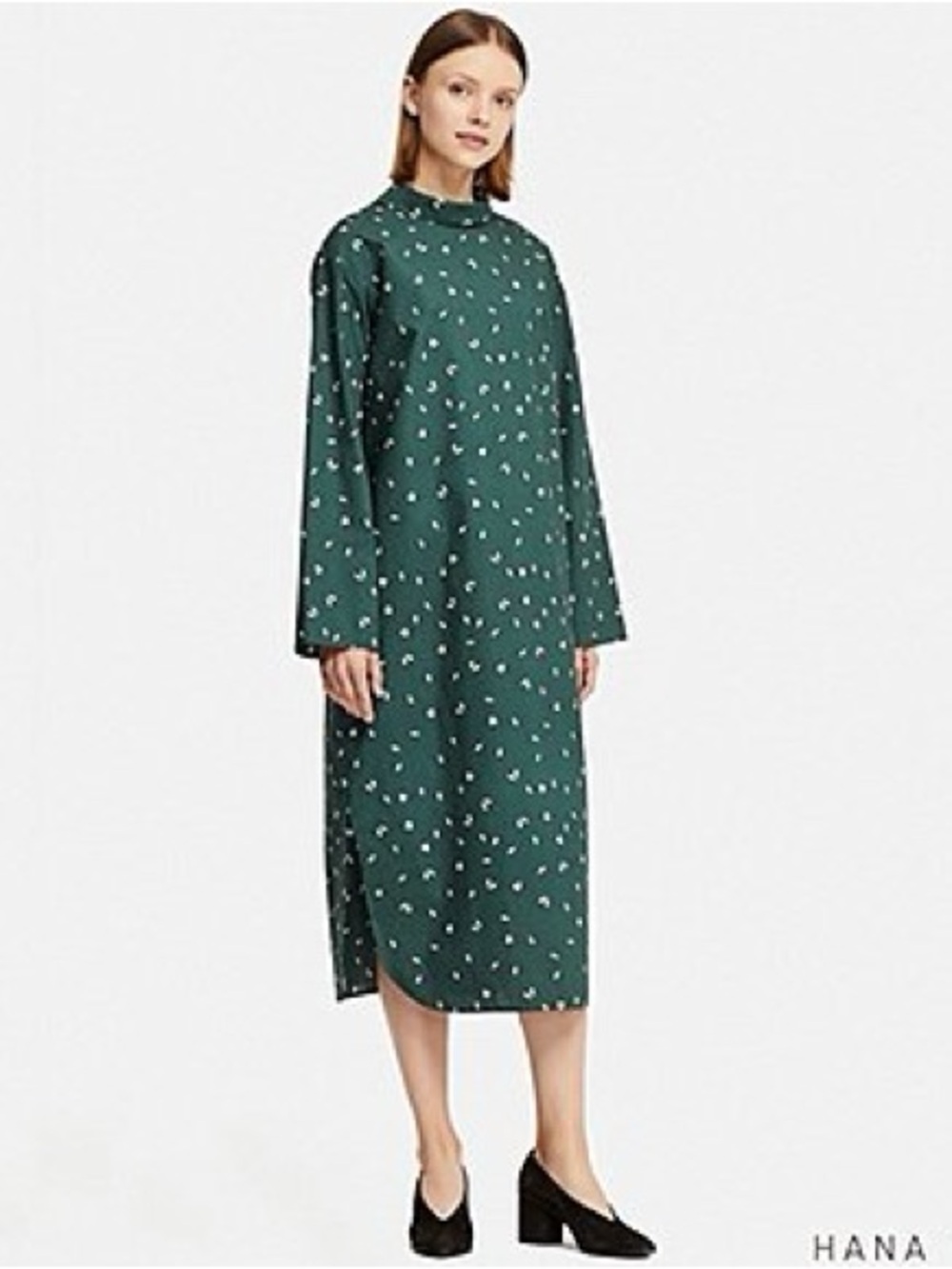 Uniqlo Hana Tajima Mock-neck Long-sleeve Green Dress XL